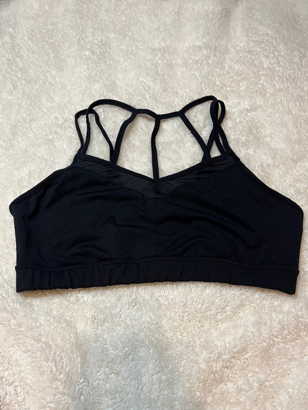 GAIAM Black Strappy Sports Bra with Cage Back